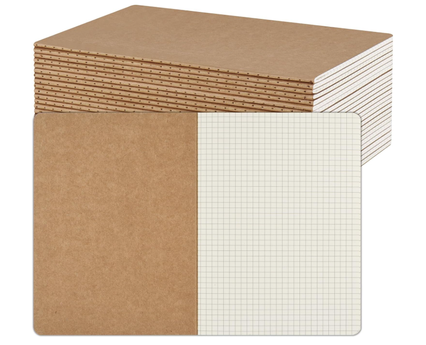 Notebook A5 a quadretti - Kraft